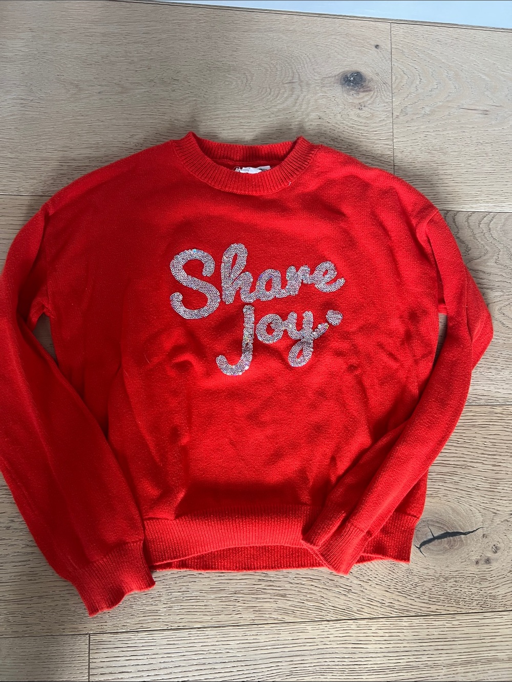 Melrose and Market “Share Joy” Red Sequin Sweater | Girls L 10/12